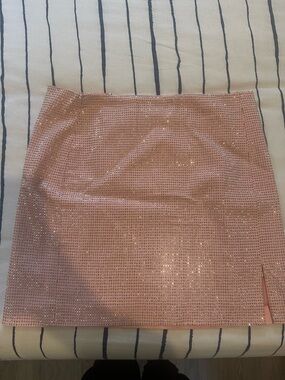 Sparkling Blush Pink Mini Skirt